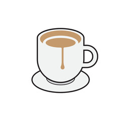 Coffee cup icon vector template, line sign illustration