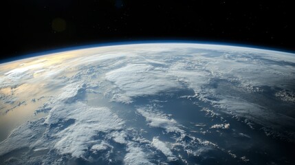 Obraz premium Satellite orbiting Earth, with the curvature of the planet and the vastness of space in the background.