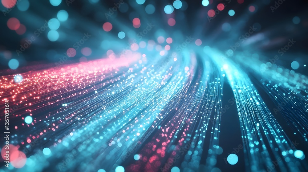 Poster vibrant streams of light representing data flow