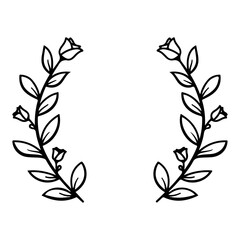 Rose flowers with leaf floral illustration