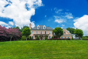Luxurious red brick country house for a large family in the suburbs of Washington. With a large...