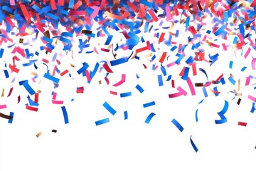 Colorful confetti falling against a white background, creating a festive atmosphere for celebrations (8)