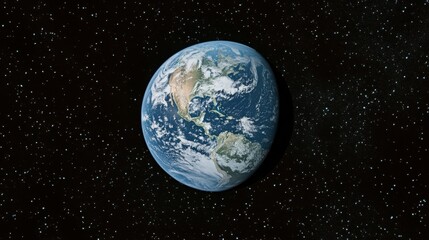 Fototapeta premium A view of Earth from space with stars and the curvature of the planet