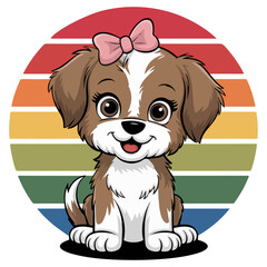 Cute baby dog cartoon vector illustration
