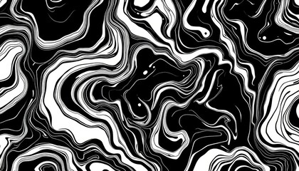 Abstract black and white liquid doodle seamless pattern Minimalist modern art background for trendy wallpaper, pattern, liquid