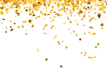  Golden Confetti Falling Isolated  on transparent background