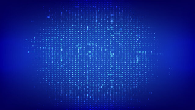 Binary code background. Background of binary code with digits 1 and 0. Digital binary data and streaming digital code. Coding Software Programming code technology background. Vector illustration.