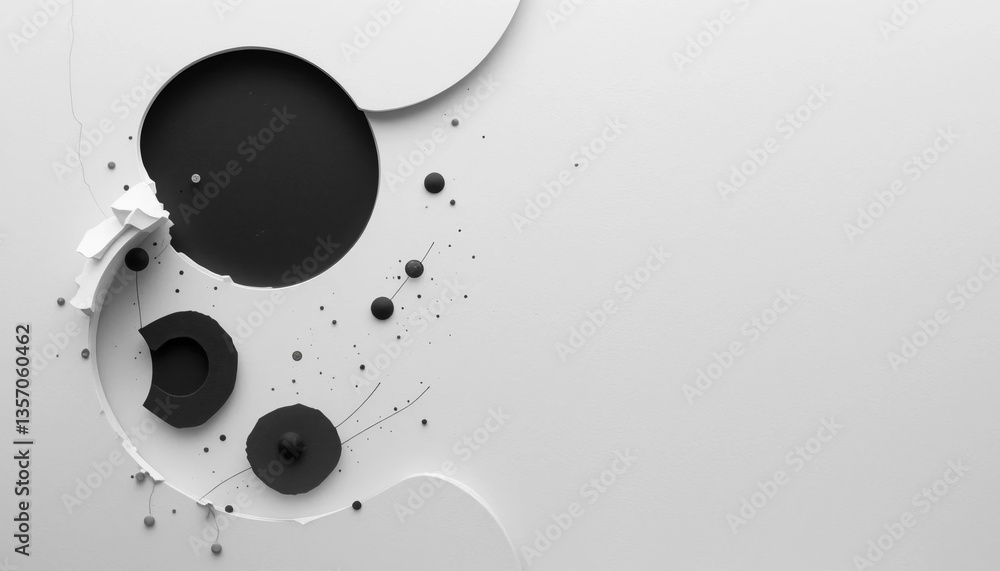 Aufkleber abstract artistic composition featuring geometric shapes and textures in a minimalistic environment 