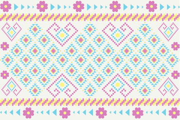 Bouquet, Geometric design, Ikat pattern, traditional design for fabric, clothes, fashion, tiled floor, background, carpet, wallpaper, wrapping, batik, rugs, cushion cover