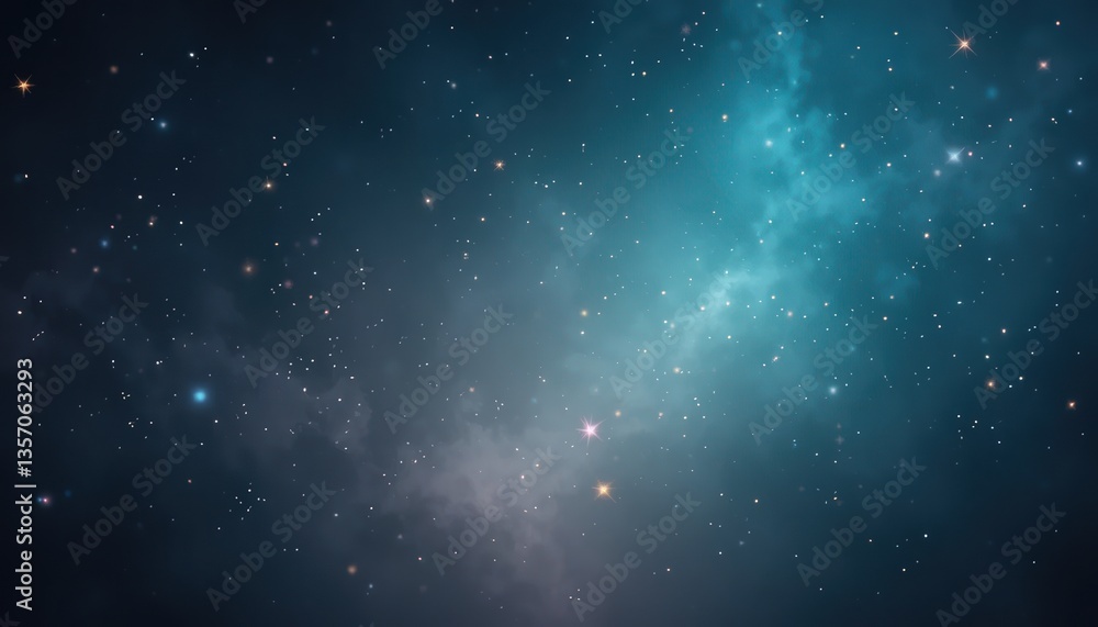 Poster exploring cosmic wonders starry night sky outer space digital art ethereal background panoramic view