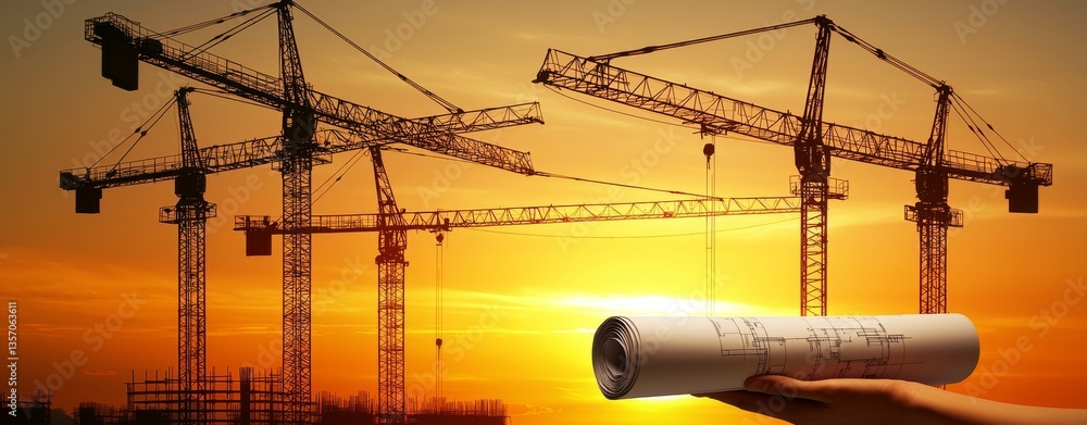 Poster architect and blueprint concepts are integral to architectural and home construction projects, which