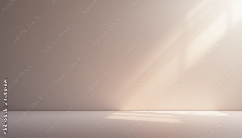 Poster captivating light rays illuminating an empty interior space studio setting minimalist design warm en