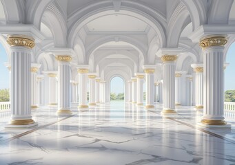 The old city of Muscat, Oman features a public square with a colonnade