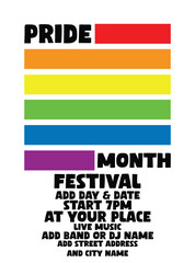 pride month festival poster  flyer social media post design