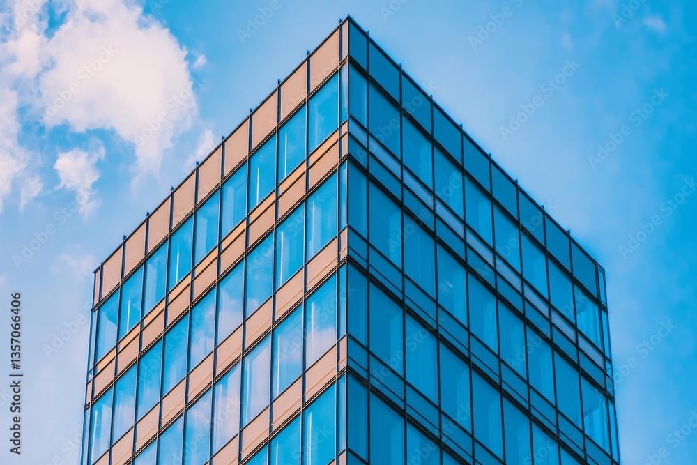 Poster office buildings with modern architecture often have striking windows that define their style