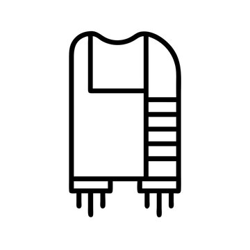 black scarf simple outline clip art preview