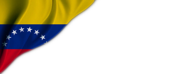 White background with Venezuela flag on the top left