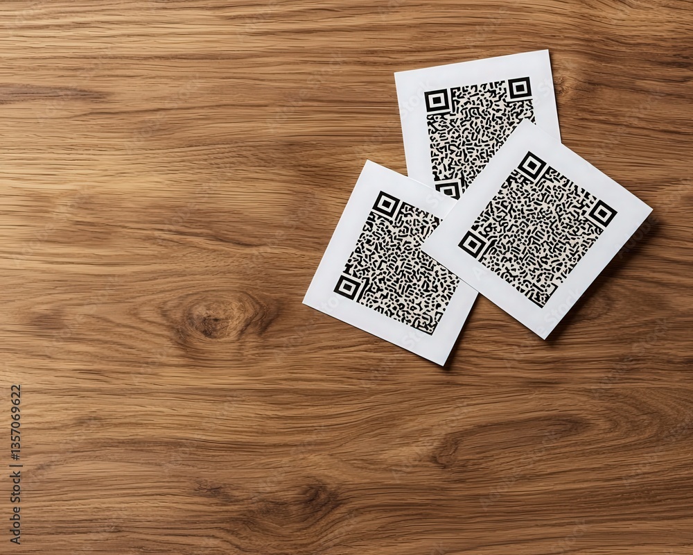 Poster a card concept with qr codes integrated as part of the design