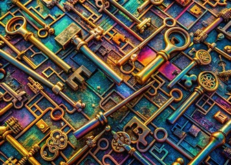 Aerial View of Unique Architectural Design Keys, Geometric Patterns, Abstract Shapes