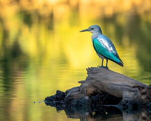 Naklejka premium blue heron on the branch