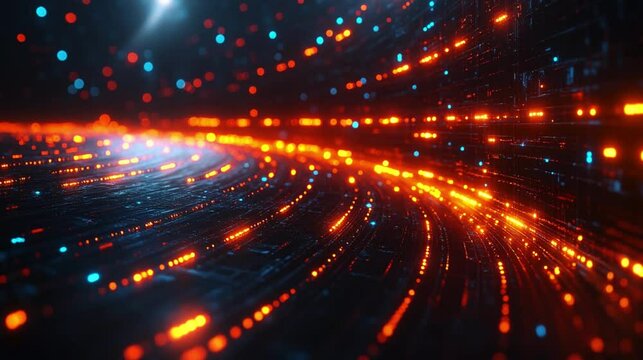 An abstract concept of SQL injection disrupting the normal flow of data in a digital system, breaching security defenses. 498