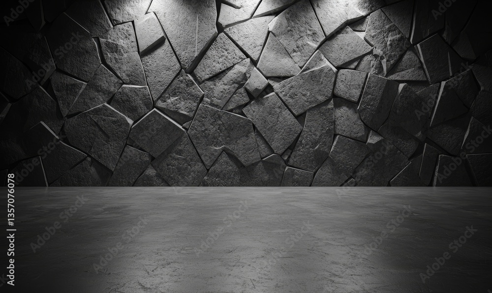 Poster an empty rough concrete interior serves as the setting for an abstract architectural background