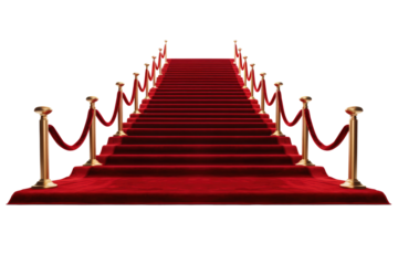 Elegant Red Carpet on transparent background