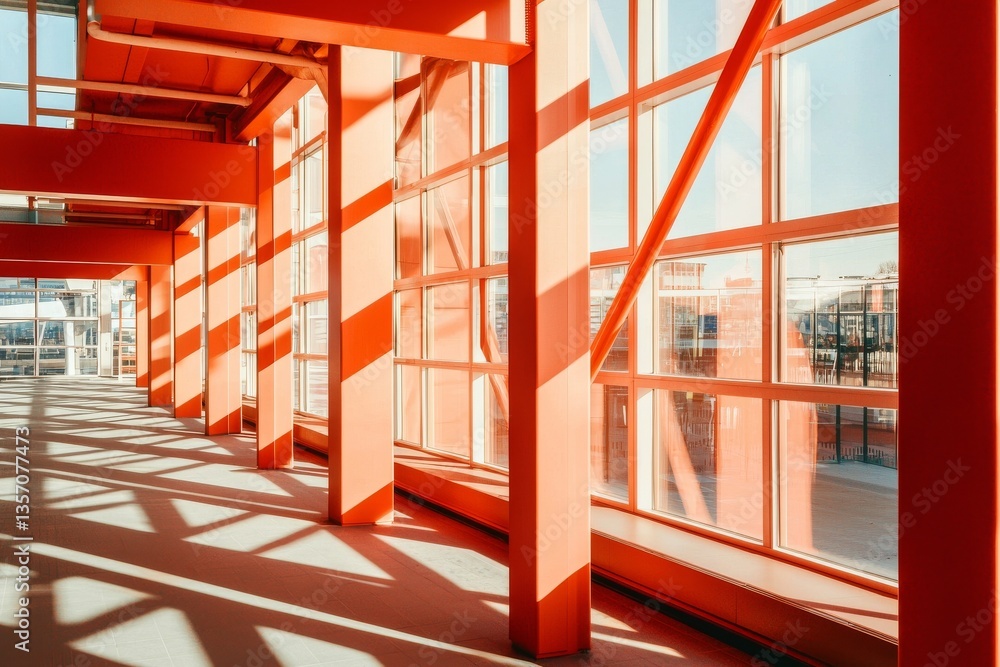 Poster abstract modern architecture is characterized by its use of metal and glass details in the backgroun