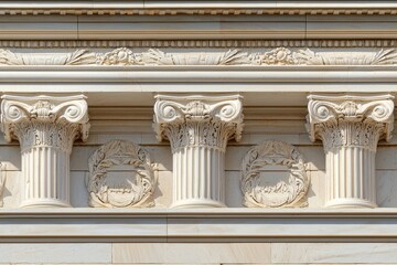 Obraz premium The Corinthian order is represented by intricate marble column details