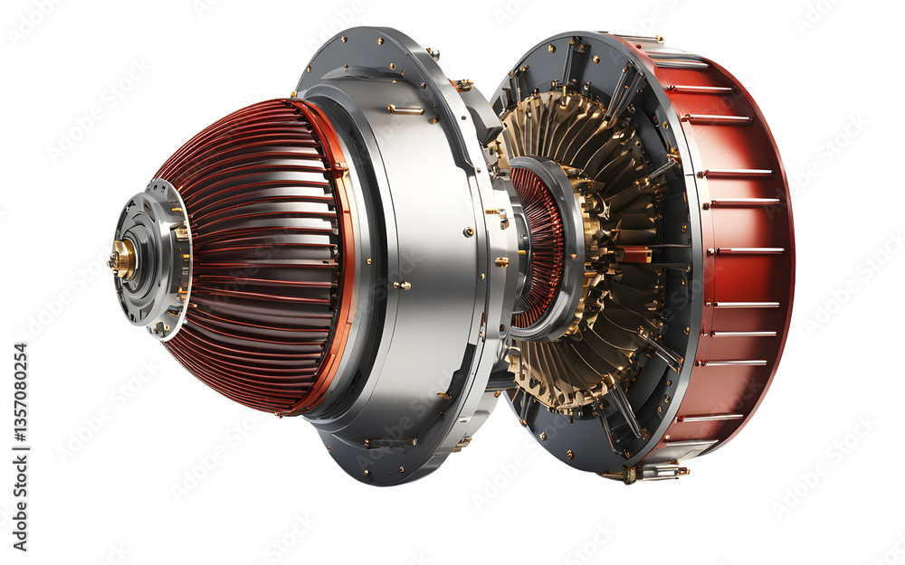 Poster Energy shield generator with pulsating force field, isolated on a empty plain background