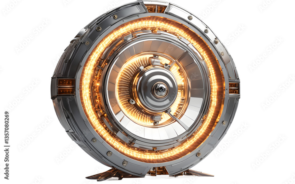 Aufkleber Energy shield generator with pulsating force field, isolated on a empty plain background