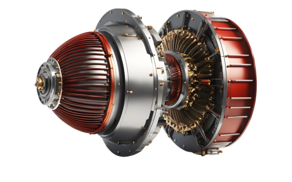 Energy shield generator with pulsating force field, isolated on a empty plain background