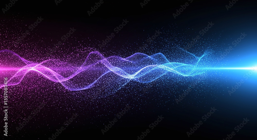Poster abstract digital waves: captivating abstract design featuring dynamic, swirling digital waves in vib