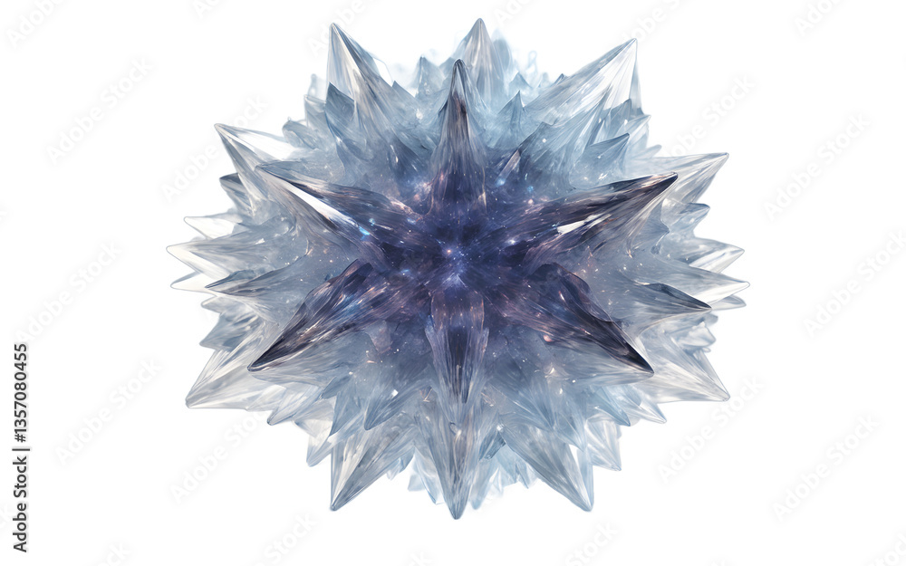 Aufkleber Floating crystalline entity pulsing with unknown energy, isolated on a empty plain background