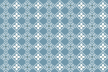 Blue Gray Ethnic pattern seamless - Geometric design, Ikat pattern, traditional design for fabric, clothes, fashion, tiled floor, background, carpet, wallpaper, wrapping, batik, rugs, cushion cover