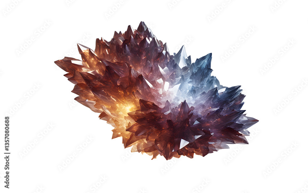Poster Floating crystalline entity pulsing with unknown energy, isolated on a empty plain background