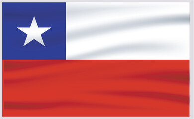 Fototapeta premium Chile official flag vector with standard size and proportion. National flag emblem with accurate size and colors.