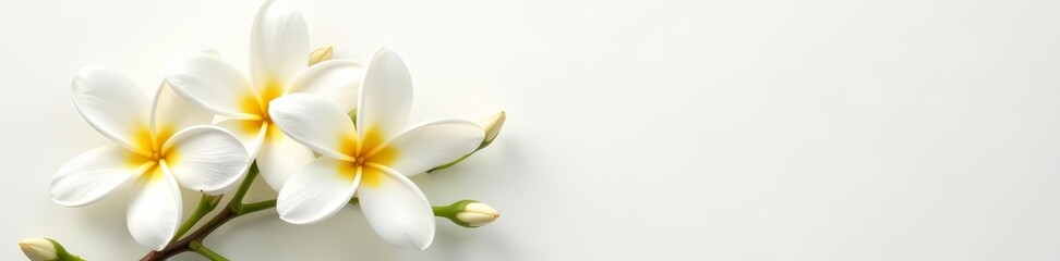 Obraz premium Close-up of delicate jasmine flowers on white background, petals, nature