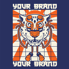 Tiger anger. Vector illustration of a tiger head.	
