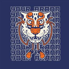 Tiger anger. Vector illustration of a tiger head.	
