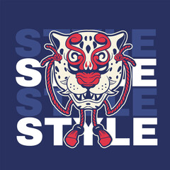 Tiger anger. Vector illustration of a tiger head.	
