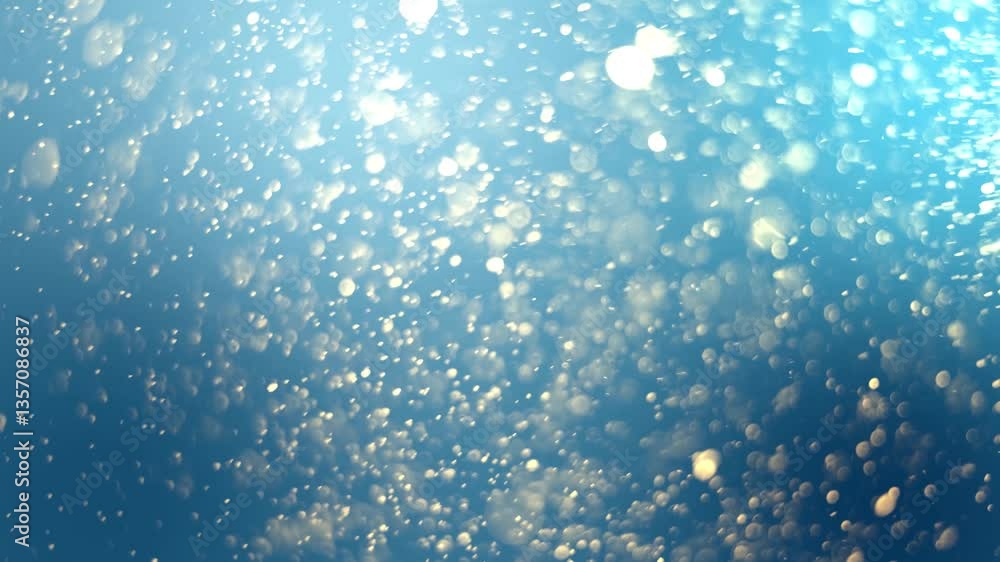 Poster abstract gold and white sparkling particles on blue gradient background animation