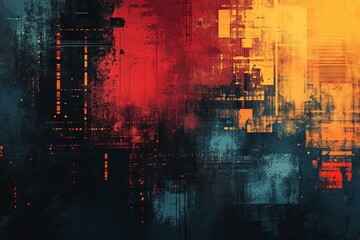 Obraz premium abstract colorful art with a variety of color and lines. The artistic creation has a mixture of hues, lines, and shades