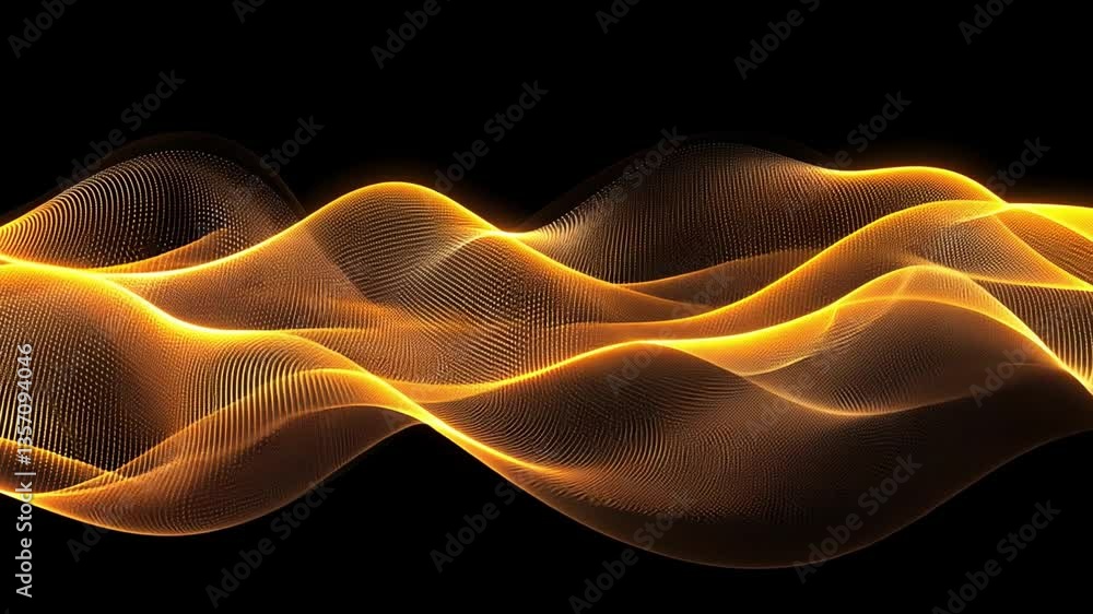 Poster abstract golden waves in fluid motion create mesmerizing visual effect, showcasing elegance against 