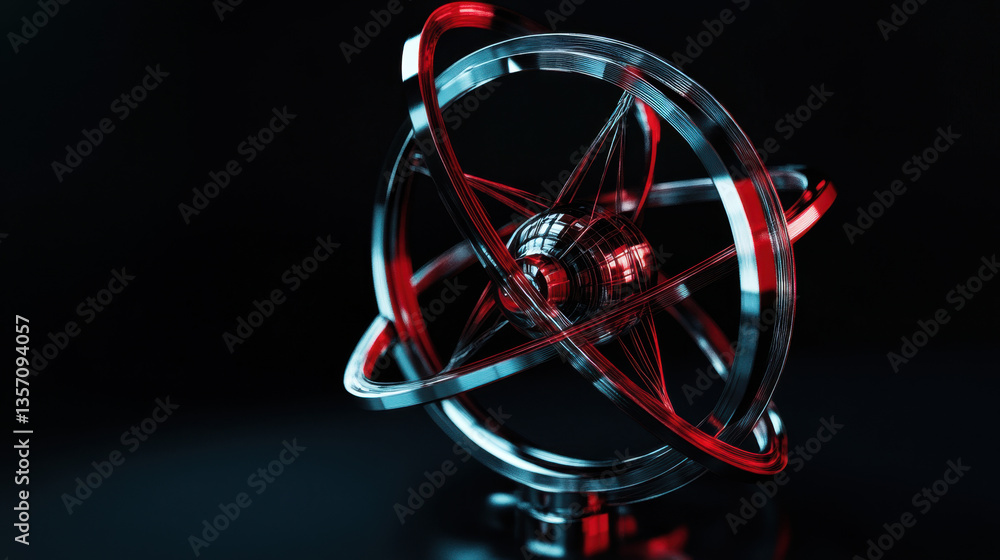 Poster this is a detailed depiction featuring an atom surrounded by fractal patterns, highlighting its comp