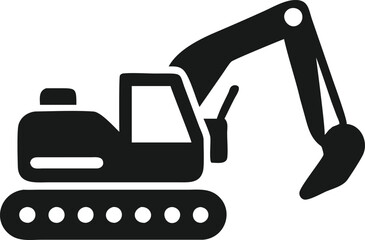 Simple Vector Illustration of an Excavator