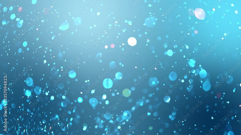 Poster floating colorful bokeh on a blue gradient background animation