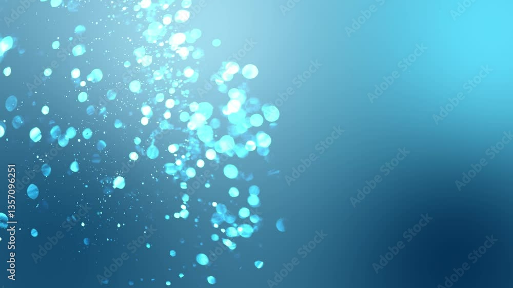 Poster drifting blue bokeh on a gradient background animation