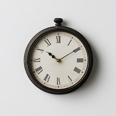 Antique pocket watch, time, white background, studio shot, design element