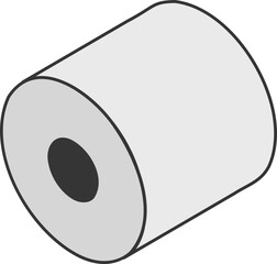 Toilet paper roll or tube icon design, template for wc. Bathroom hygiene icons, kitchen cleaning towel. Blank soft scroll product.